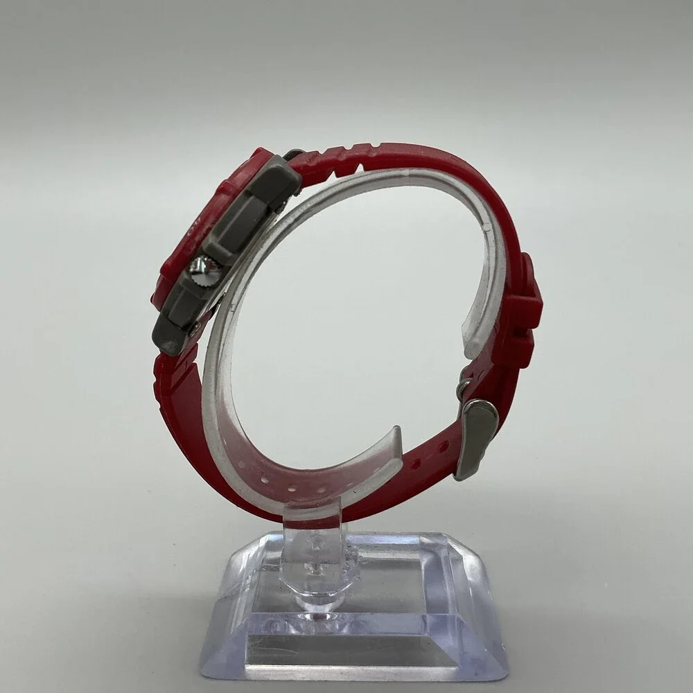 L.L. Bean Bear Women Watch 36mm White Dial Gray Red Rubber Band New Battery